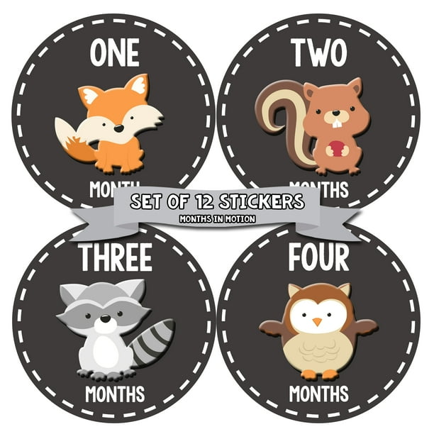 Monthly Baby Stickers Balloon cute Shower Gift Photo Prop milestone first Year 